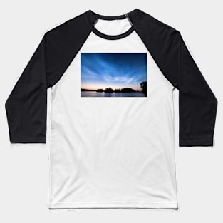 Night shining clouds over lake in Finland Baseball T-Shirt